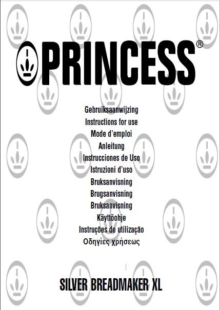 Princess Bread Machine Manual 152000, 152001, 152006