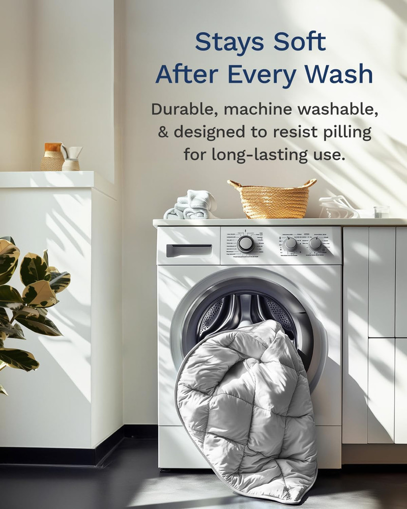 Reversible Twin XL Down Alternative Comforter - Soft Microfiber Gray