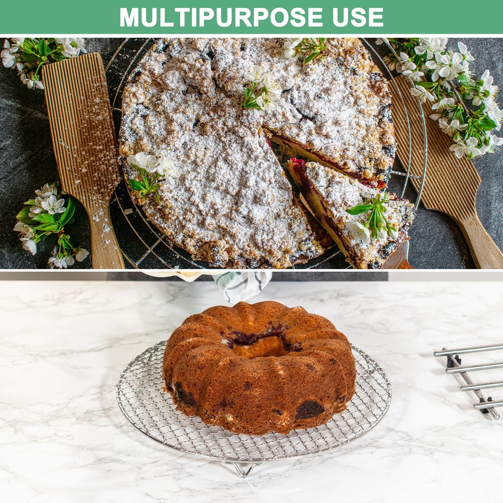 Cooling Rack, 7.9" Round Baking Rack with 20mm Legs [Silver]