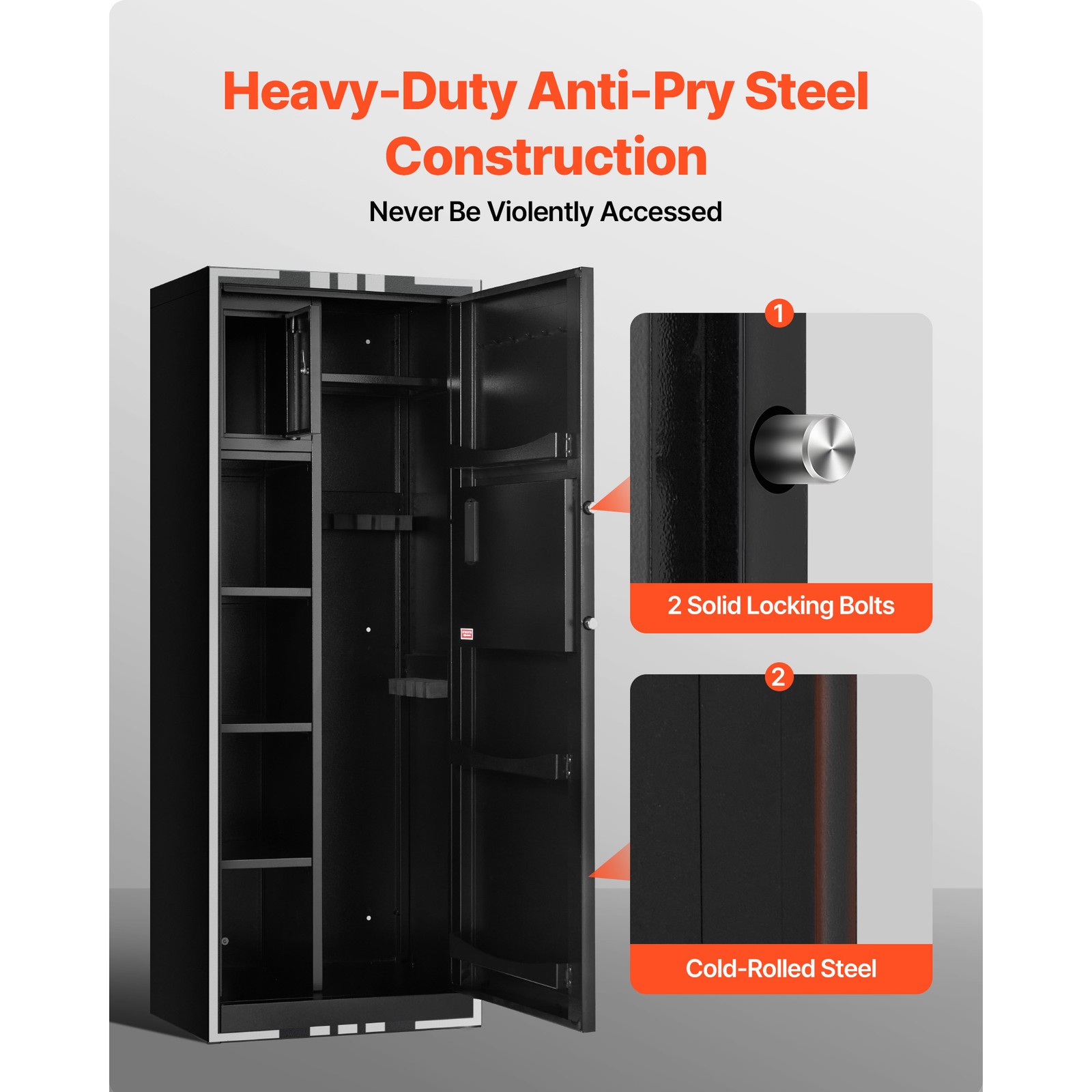 Uimoso 4-Gun Safe Cabinet for Rifles and Pistols with Key and Digital Lock
