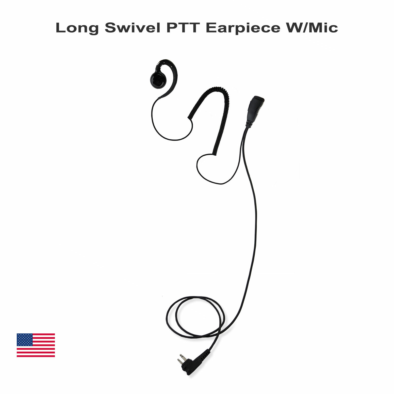 Extra Long PTT Earpiece for Target & Walmart Walkie Talkie Radios (Motorola)