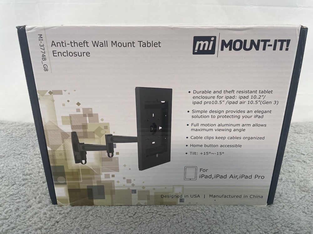 DEFECTIVE MountIt MI3774BGB AntiTheft Swing Arm Wall Mount Enclosure For G3D