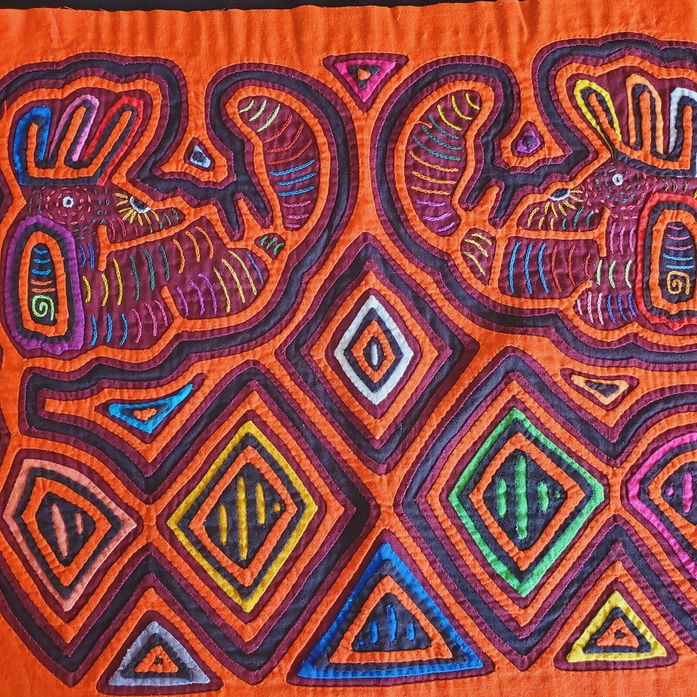 kuna panel mola tribe line shape unframed Panama 1810