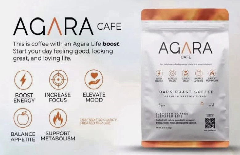 AGARA CAFE Weight loss Focus & Energy Dark Roast Coffee Premium Arabica Blend
