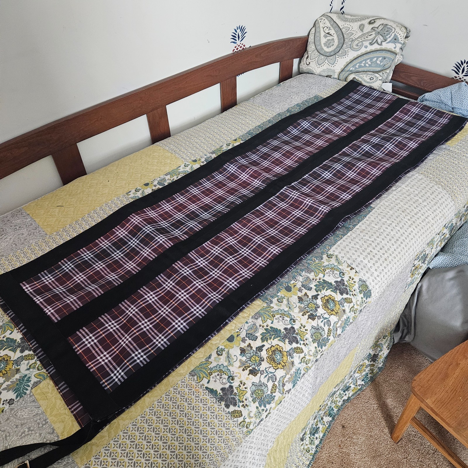 Kensington Aisle Guard Adjustable Burgundy Orange White Plaid Used