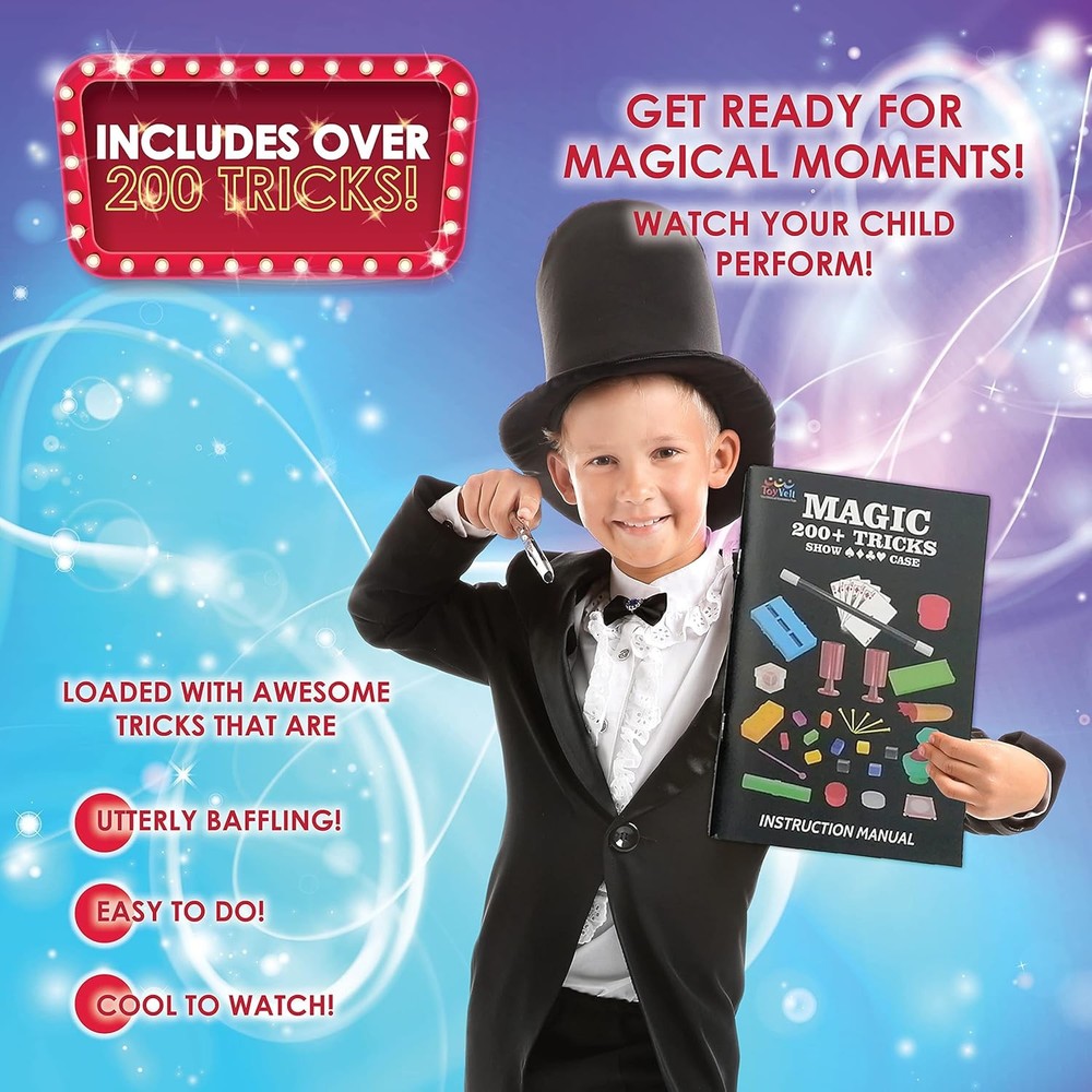 Magic Kit for Kids Beginners 200+ Fun Tricks with Instructions Ages 5+