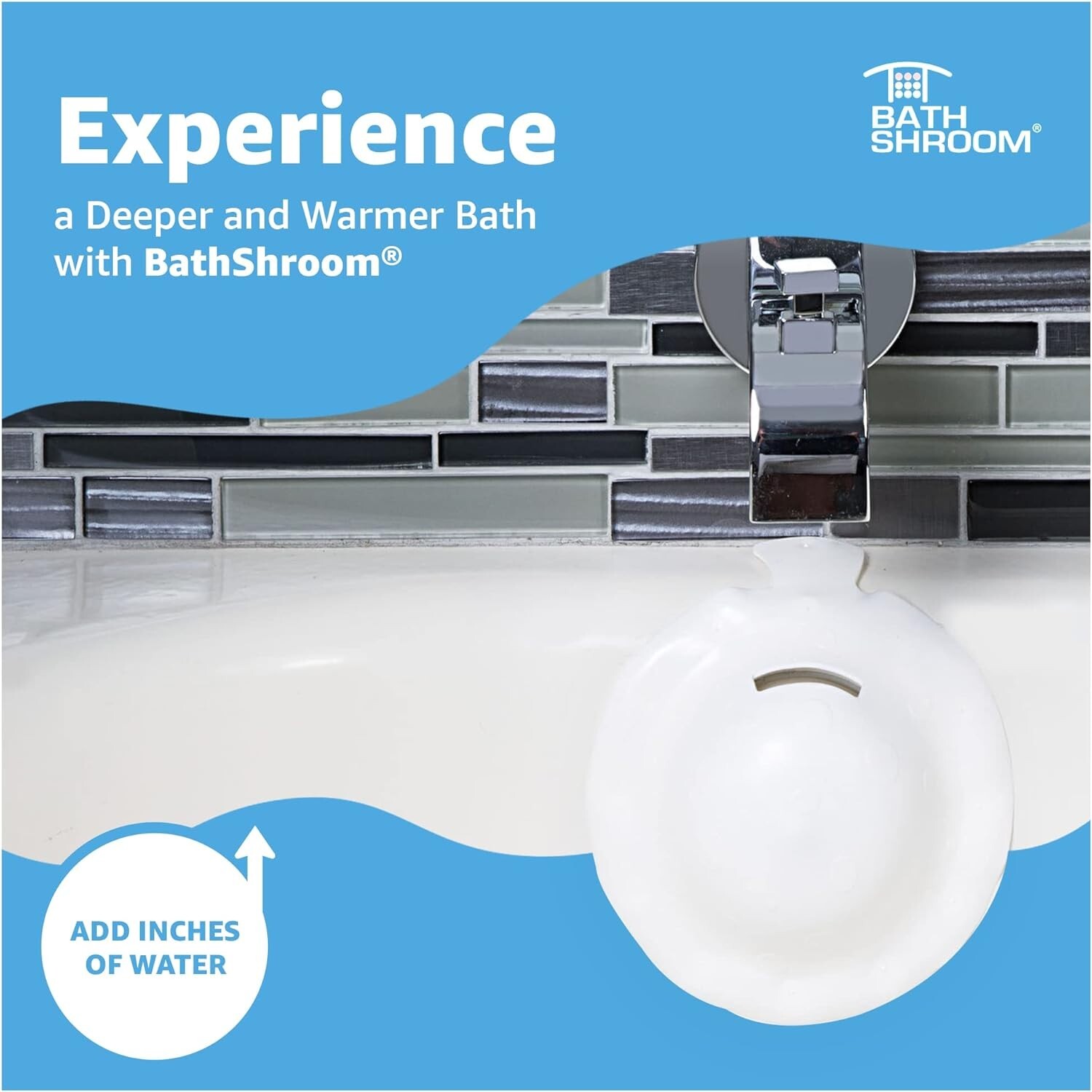 BathShroom Overflow Drain Cover for Fuller Baths, White