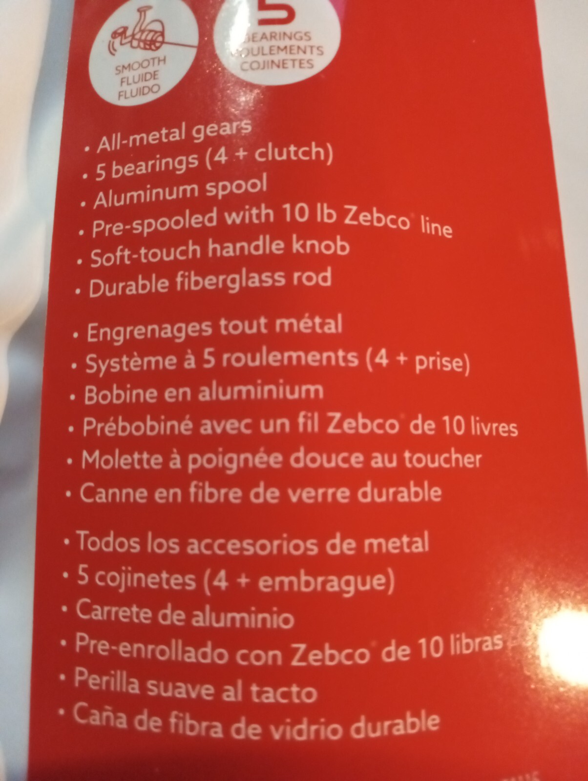 lot of 3 new Zebco Roam Spinning combo 3000 Reel w/ 6'6" Rod orange/white 5:2:1