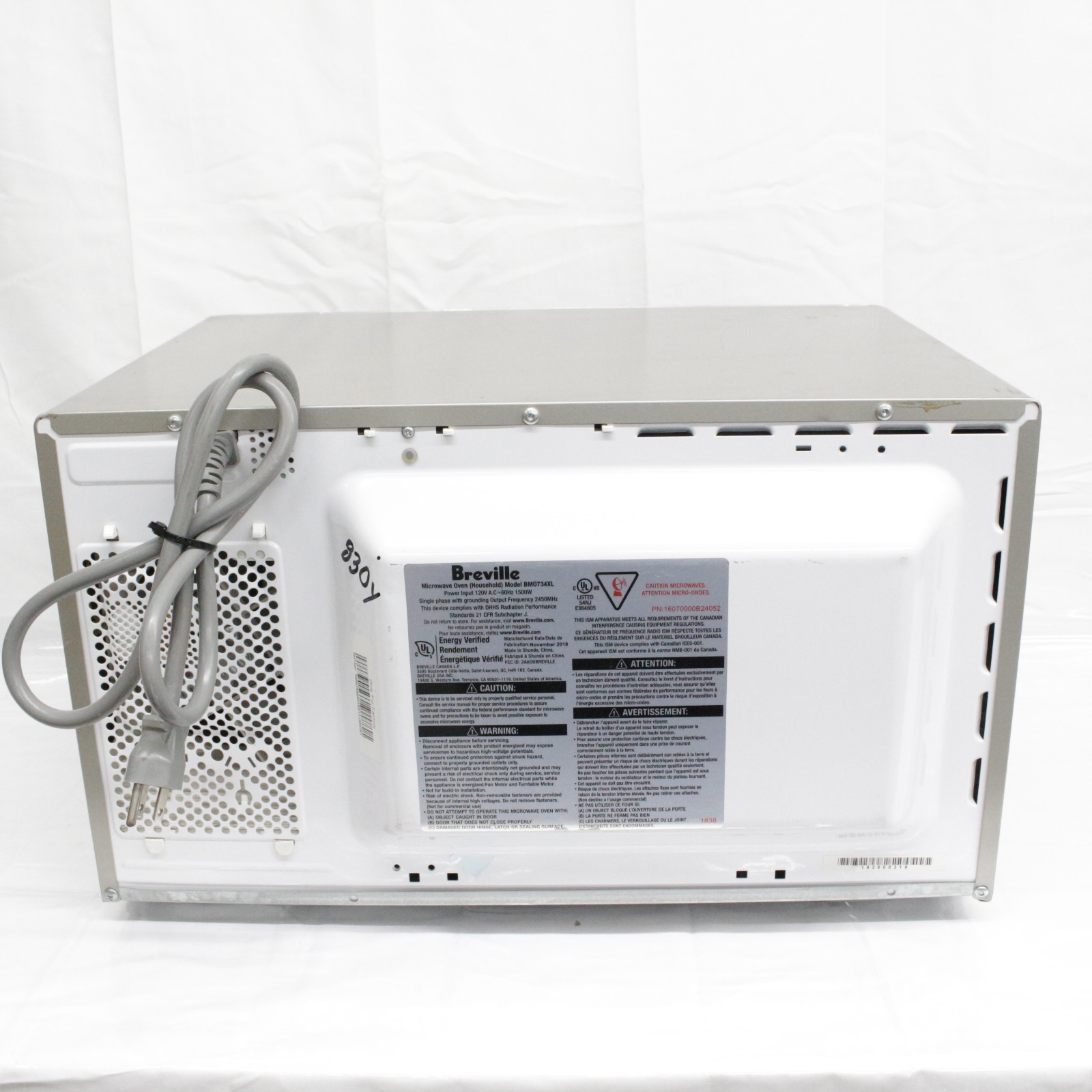 Breville BM0734XL Quick Touch Microwave Brushed Stainless Steel Silver