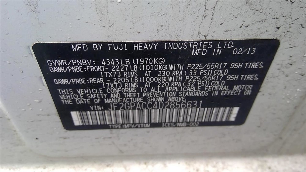 Fuse Box Engine Compartment Fits 12-14 IMPREZA 2129093