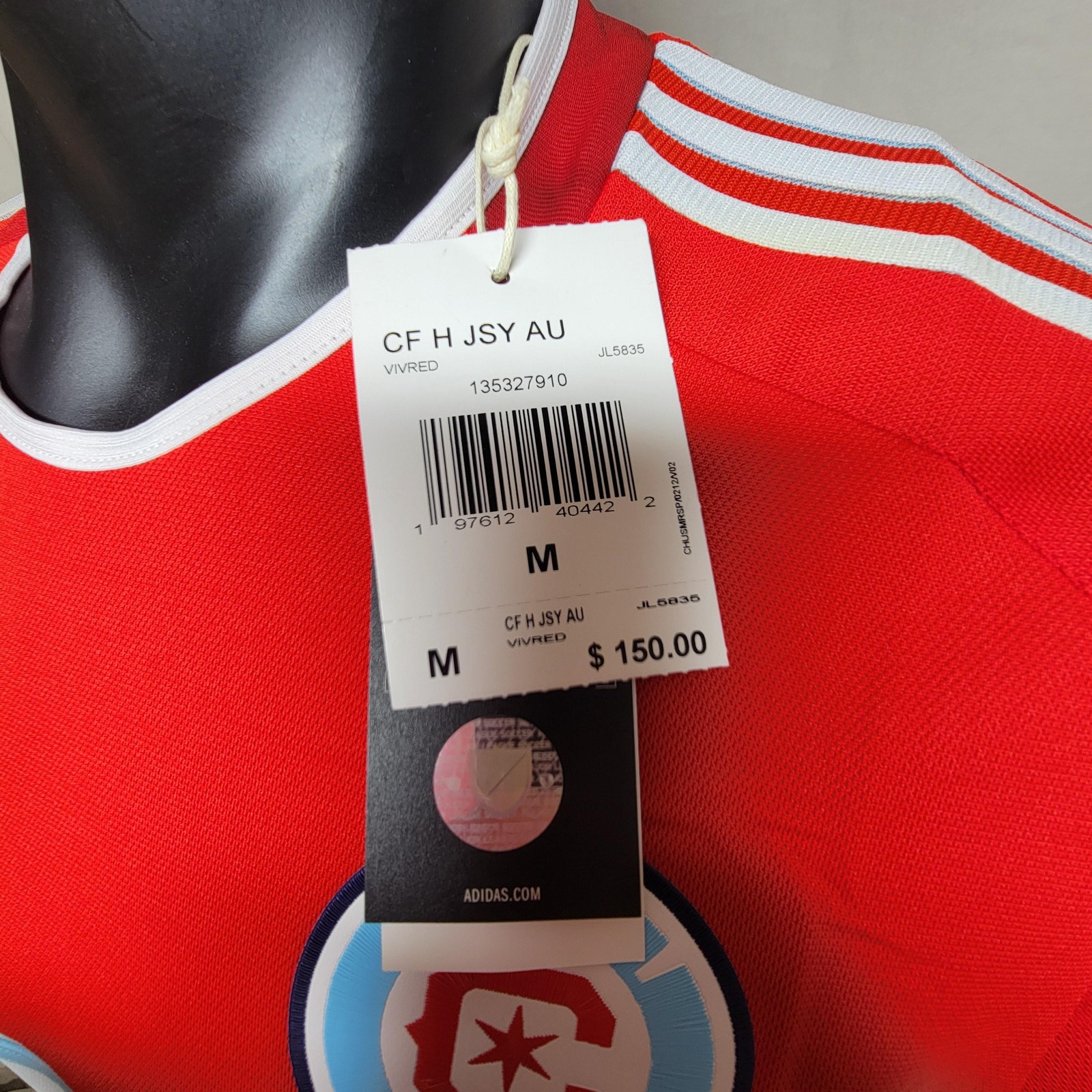 Adidas Chicago Fire MLS Home Soccer Jersey Men Size Medium #JL5835 Red / White