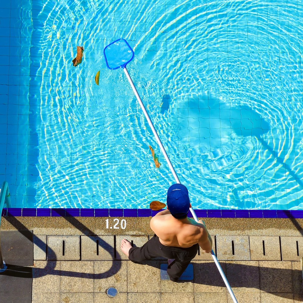 Pool Skimmer - Pool Net, Pool Skimmer Net with Solid Plastic Frame, Skimmer N...