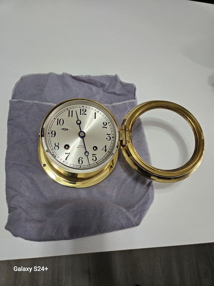 Chelsea 4.5" diameter Ship's Bell Hinge Bezel Clock