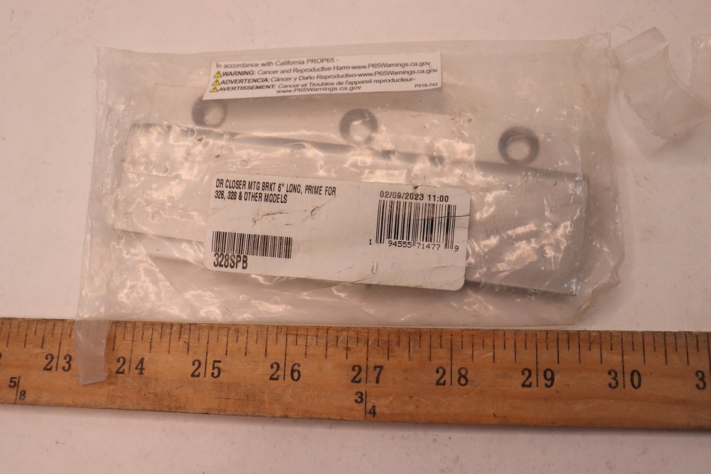 Zero Door Closer Mounting Bracket for 326 328 6" Long 328SPB