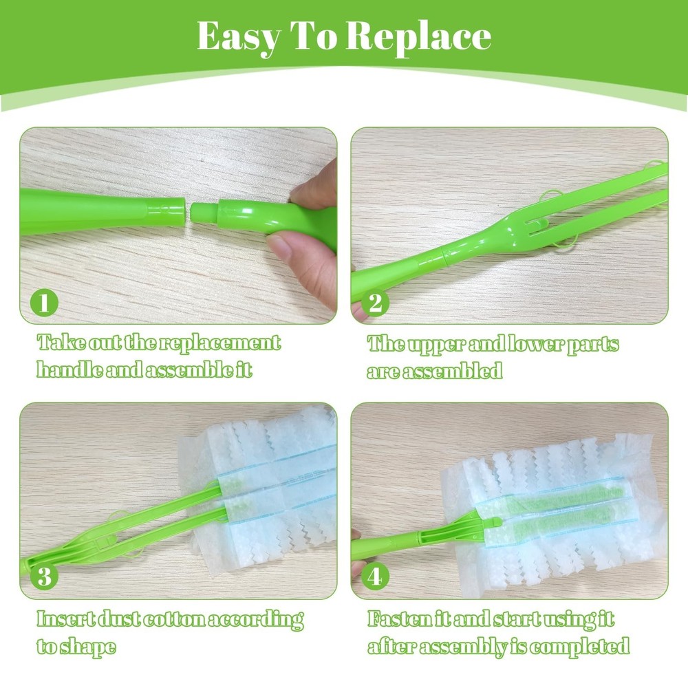 3 Pack Replacement Duster Handles – Compatible with Swiffer Duster Refills