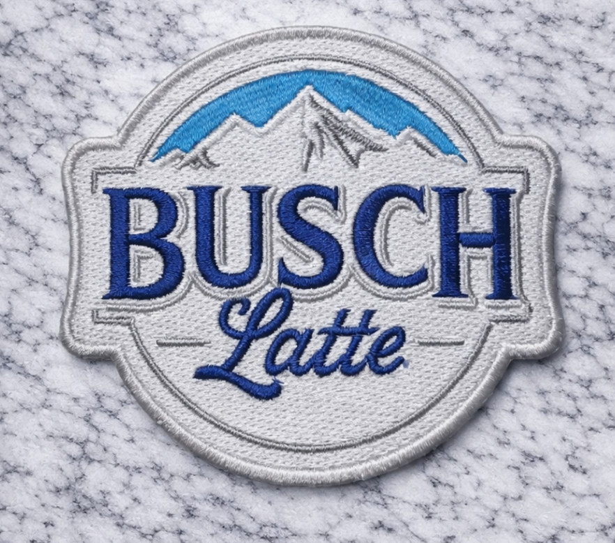 BUSCH LATTE BEER Embroidered 2.75"X2.75" Iron / Sew-On Patch