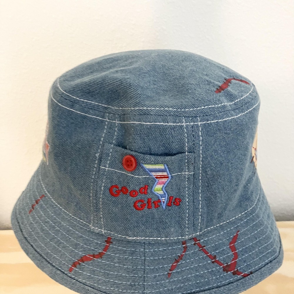 Hello Kitty Chucky Hat Bucket One Size Blue Denim Horror Universal Studios
