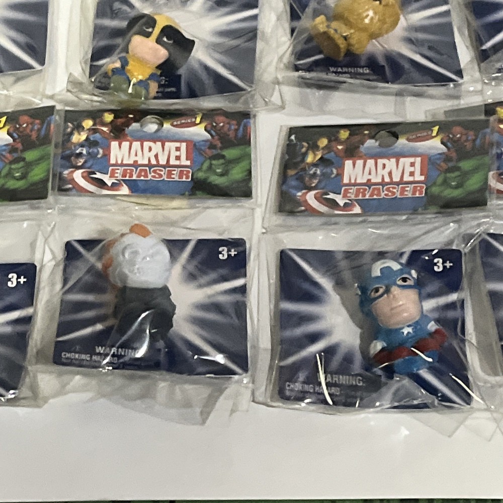 10 Marvel Character Erasers 2011 By Monogram New Sealed