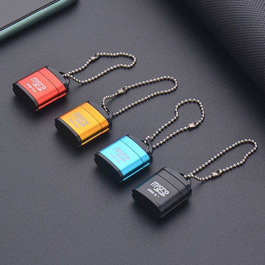 5pcs Mini TF Card Reader Computer USB Fast Speed MicroSD Card Reader With Chain