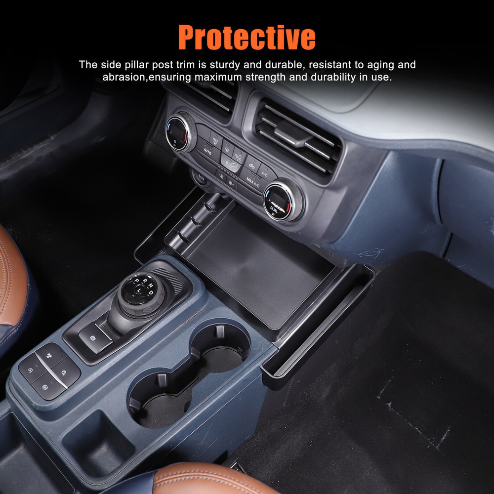ABS Black Gear Shift Console Front Side Storage Box Tray For Ford Maverick 2022+