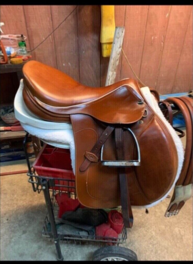 rivella hunter jumper saddle 16” seat brown