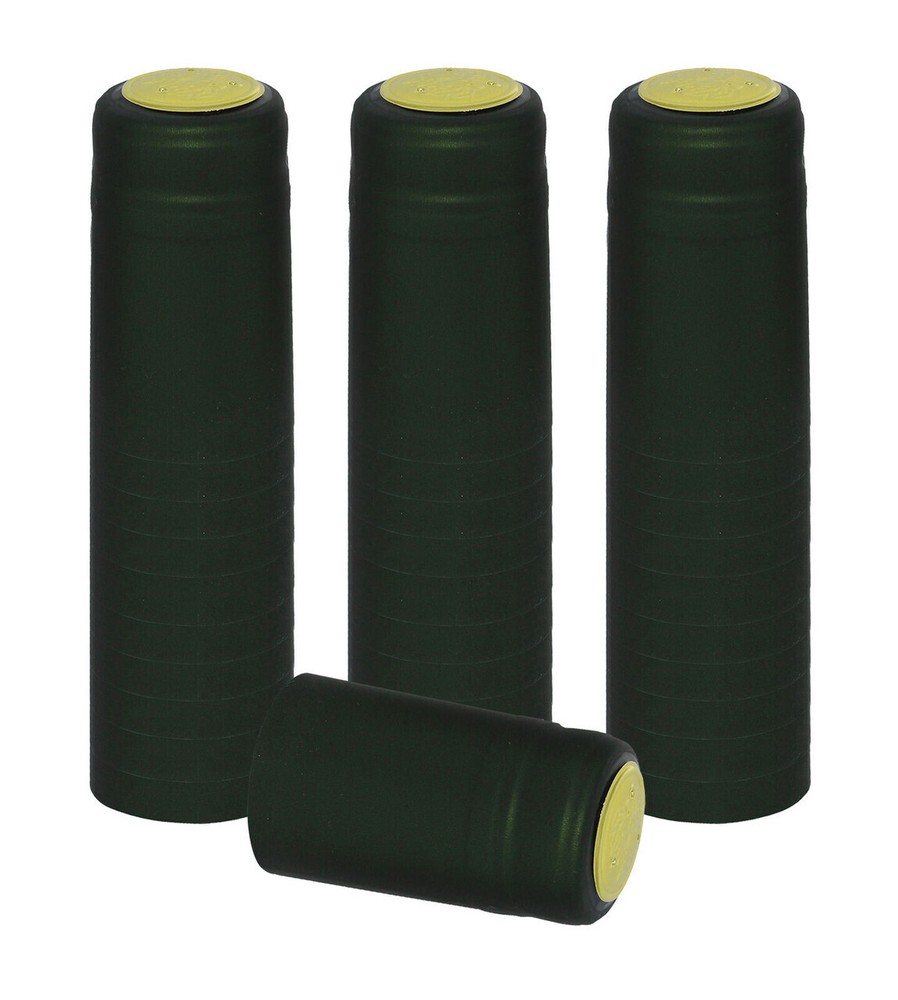 METALLIC SOLID GREEN PVC SHRINK CAPSULES 30 Pack