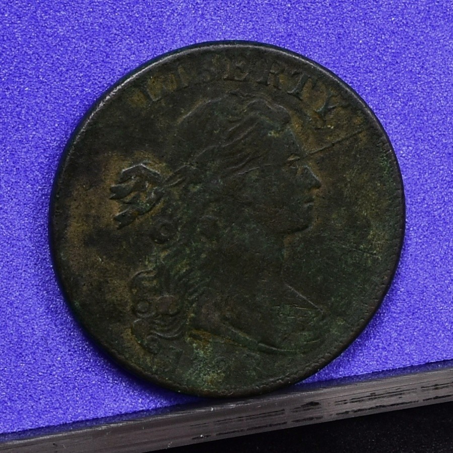 1798 Large Cent - 2nd Hair - VF Details, Cleaned (#60323-L)