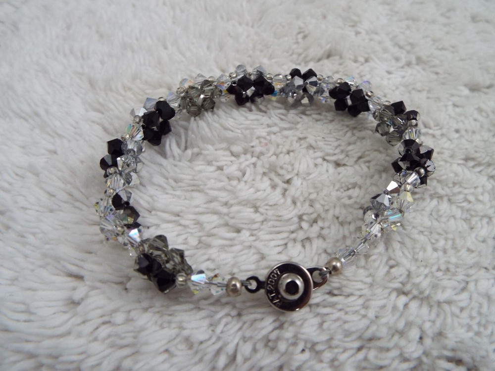 Crystal Black Bead Bracelet