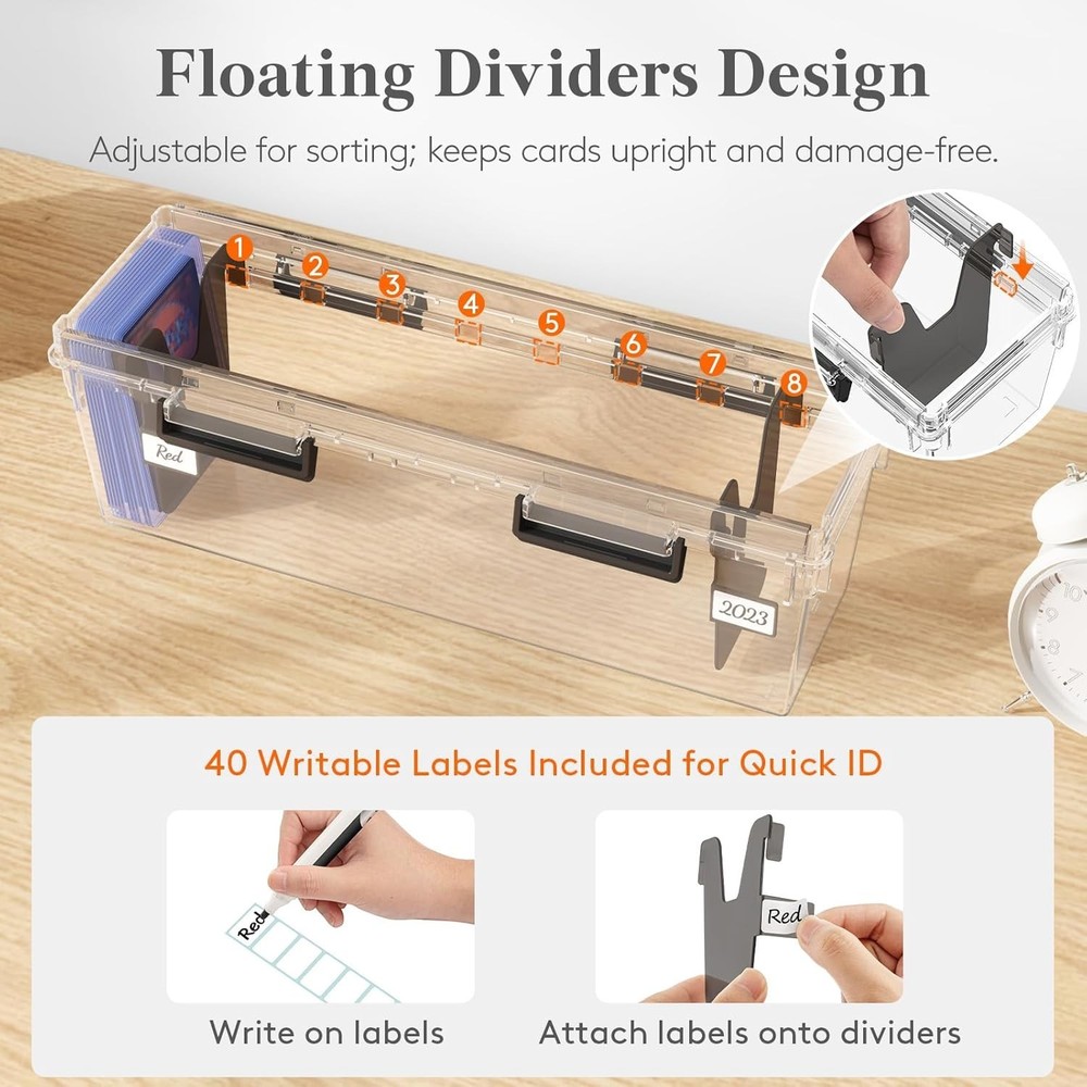 Trading Card Storage Box 2 Pack Toploader Case 900 Cards Stackable