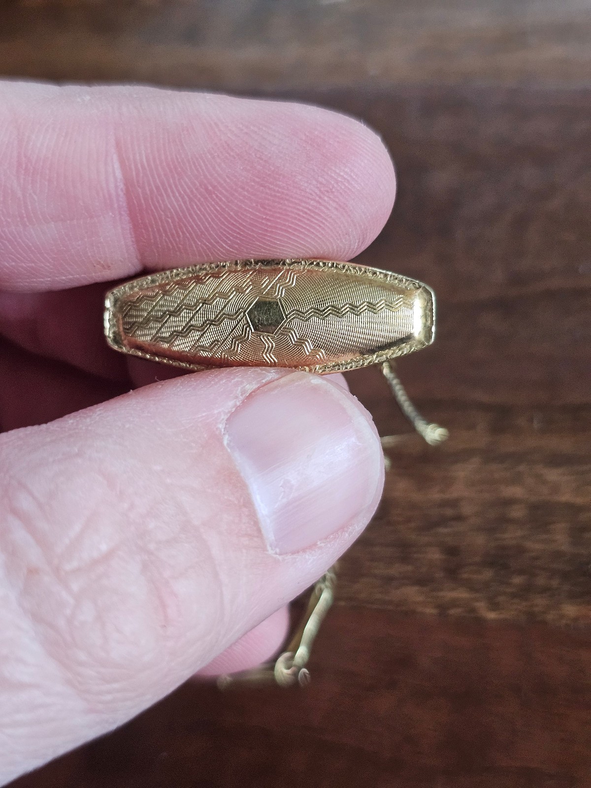 antique pocket watch belt clip- clasp marked 14k