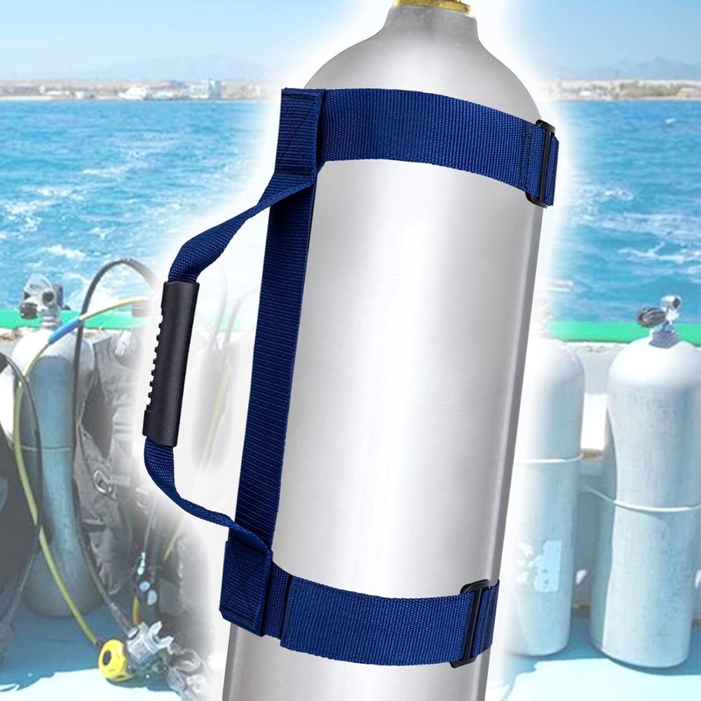 High-Strength Scuba Dive Tank Holder with Hook & Loop & Rubber Comfort Handle