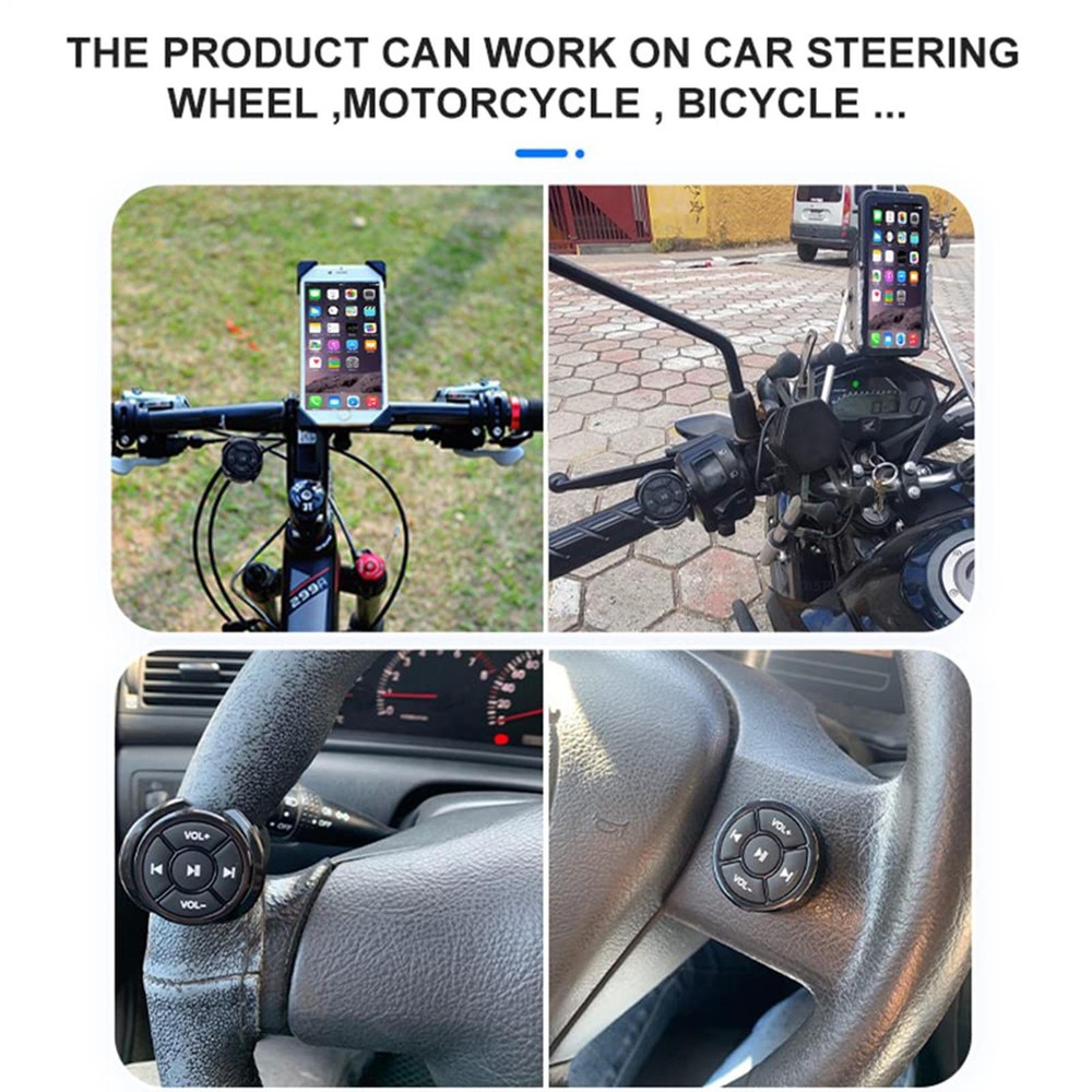 Car Wireless Steering Wheel Button Remote Control Media Button Radio Controller