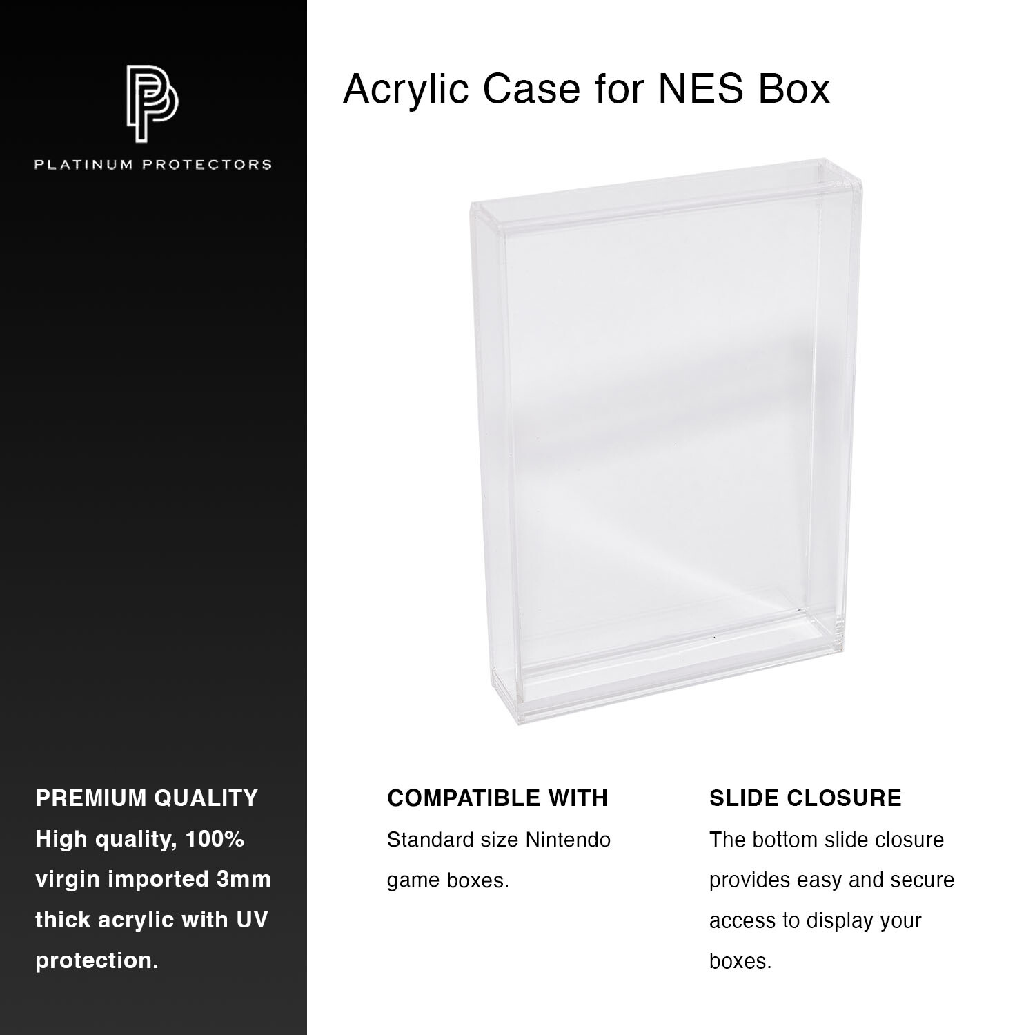 Acrylic Display Case for Nintendo NES Game Boxes Premium UV Protection