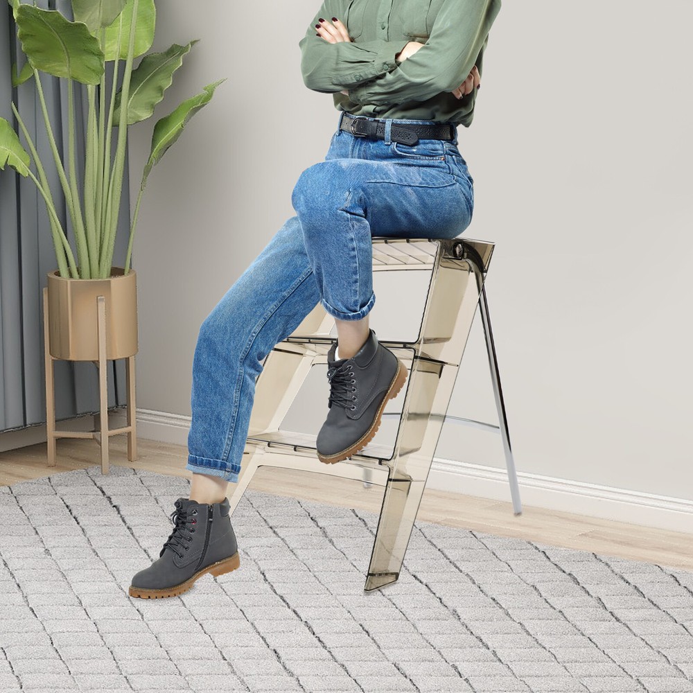 Folding Step Stool, Step Stools for Adults, 3 Step Ladder Folding Step Stool