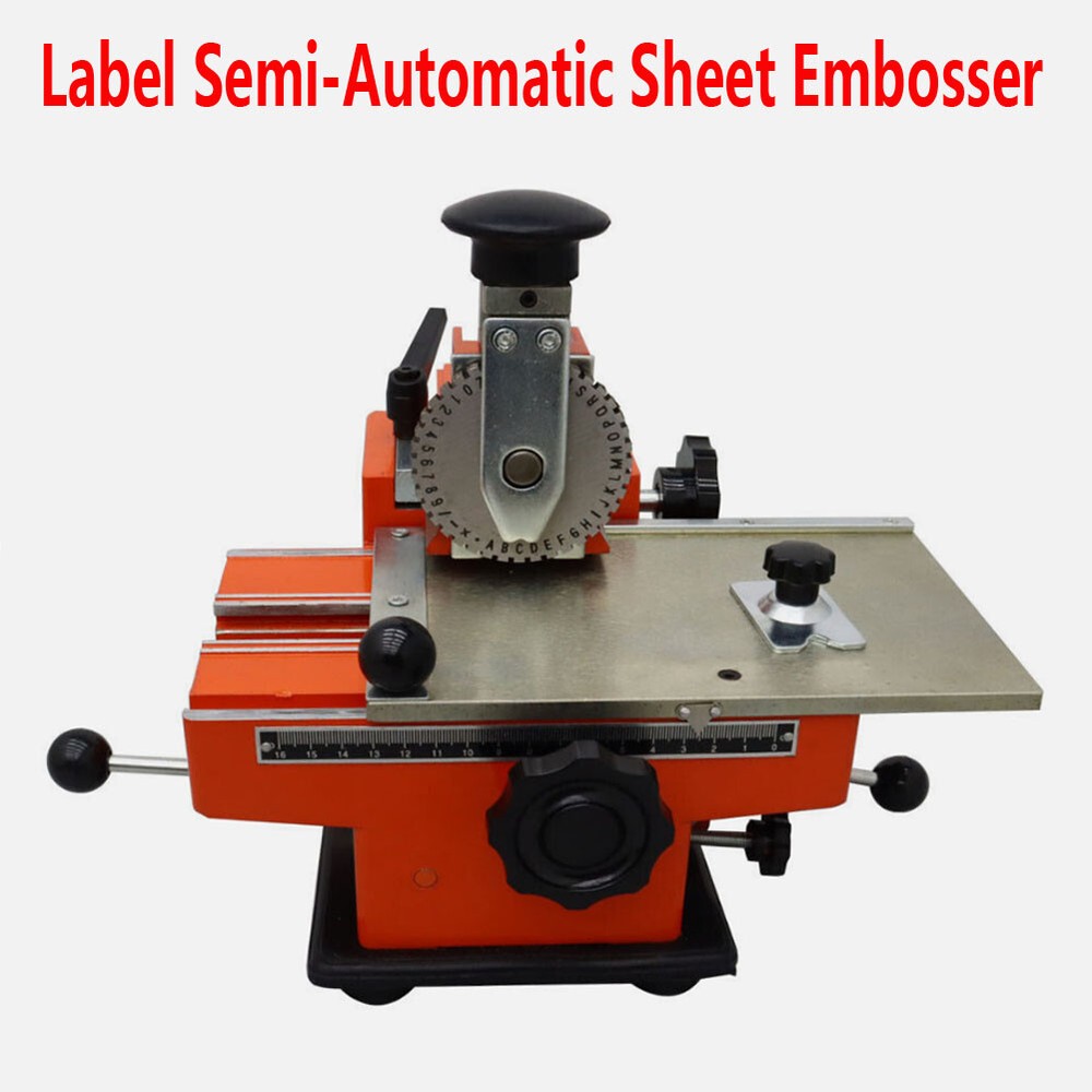 6mm Label Semi-Automatic Sheet Embosser Metal Stamping Printer Marking Machine