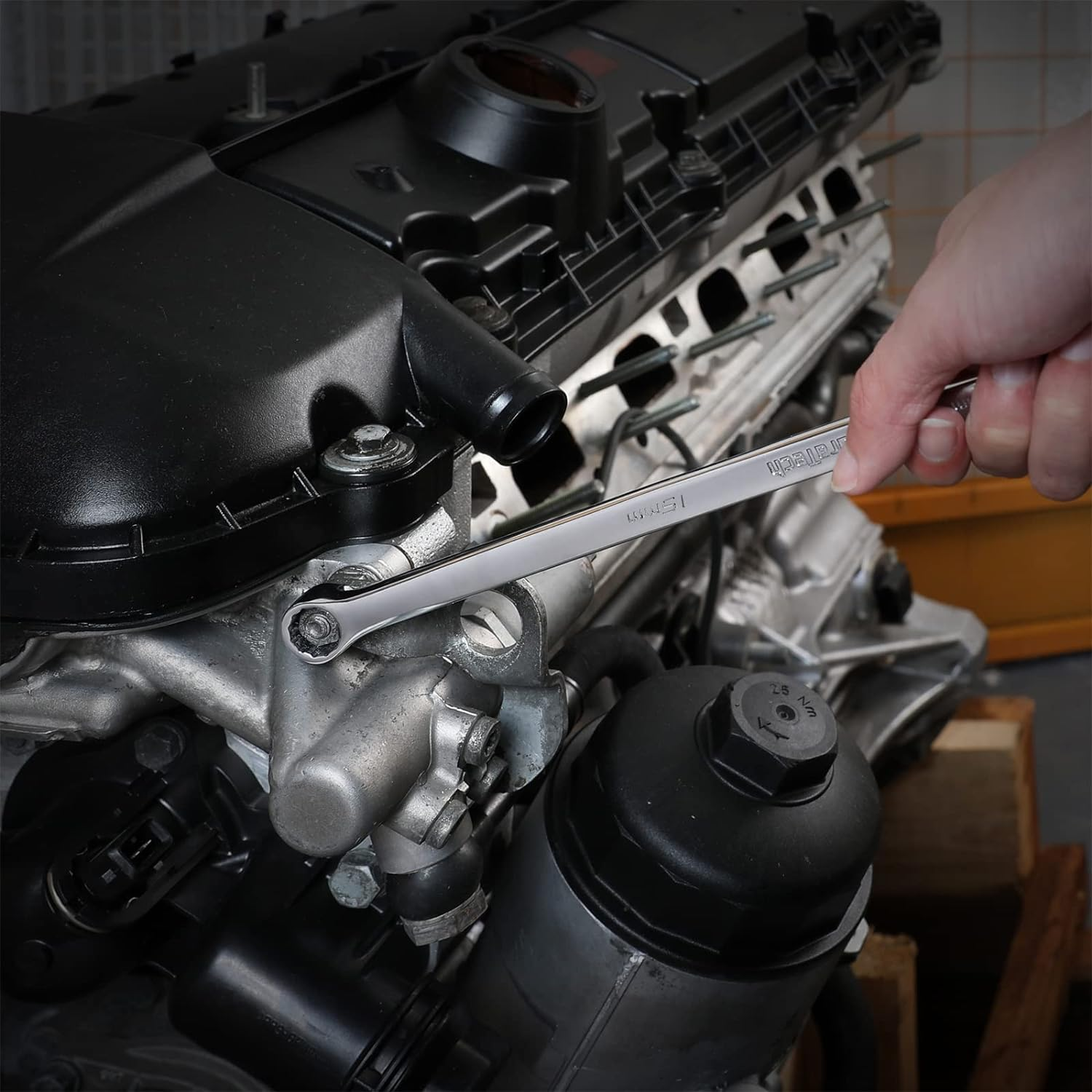 Extra Long Ratcheting Wrench, Metric, CR-V Steel