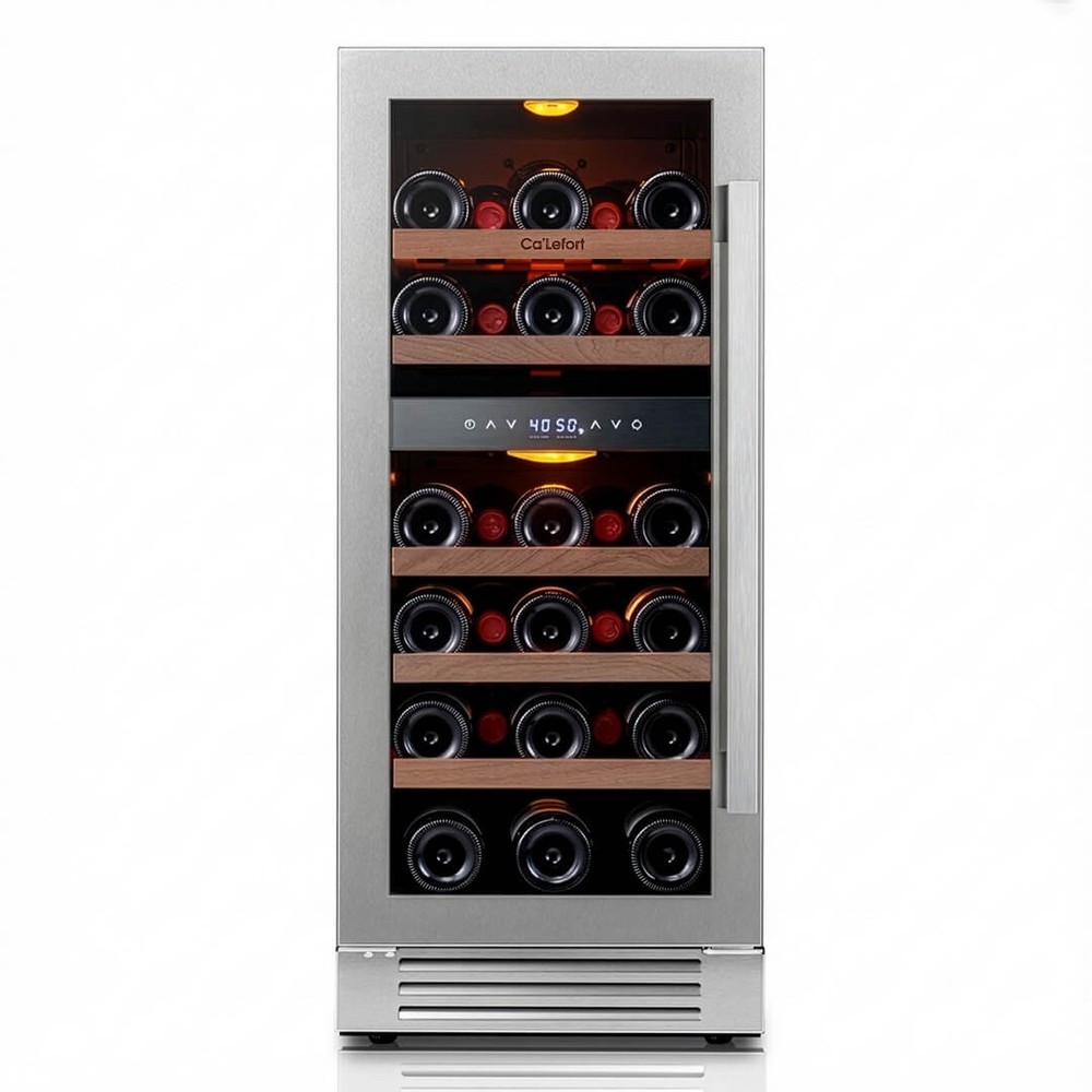 Ca'Lefort 15" Wine Cooler Mini Fridge Left-Hinge（Adjustable Hinge) 28 Bottles