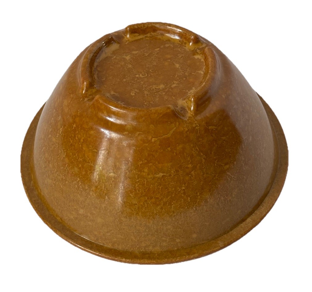 Vintage 1960 Halsey Inc U.S. Military Mess Hall Bowl Speckled Brown Melamine