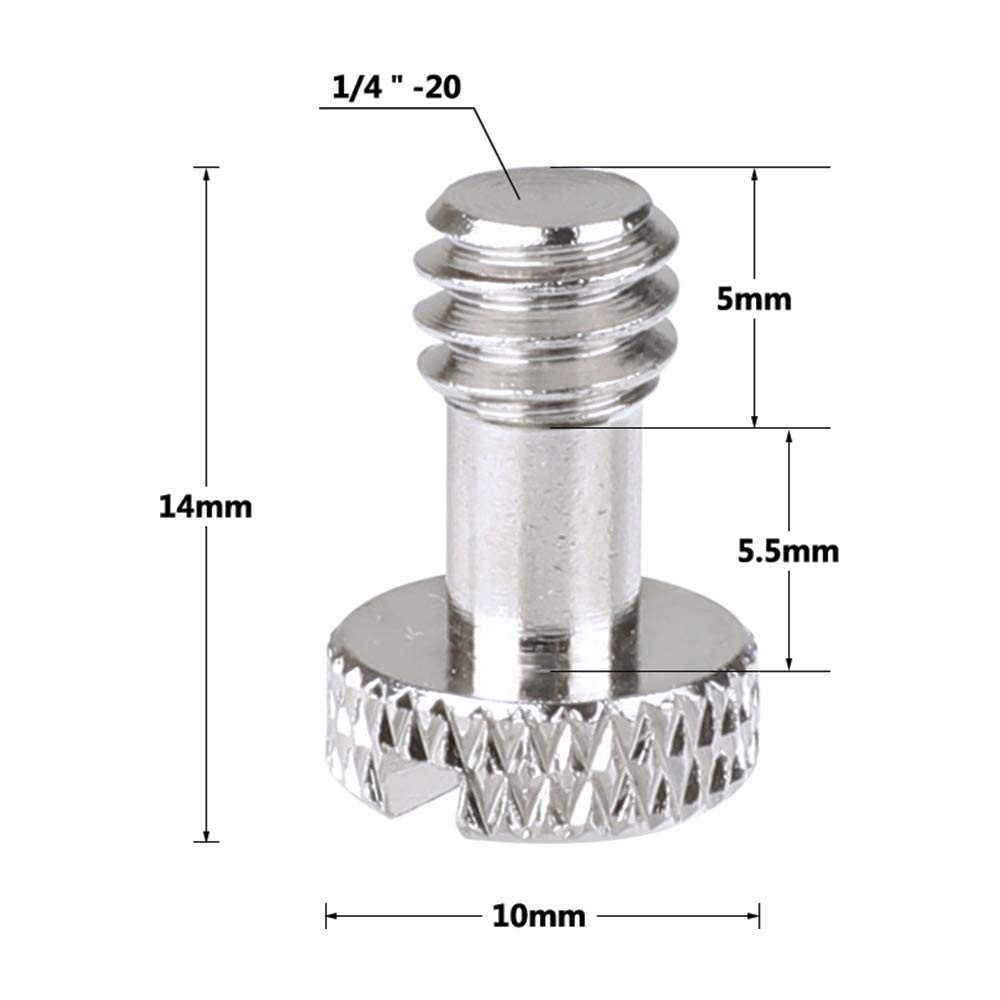Camera Screw with 1/4"-20 & 3/8"-16 for Quick Release 1, Silver