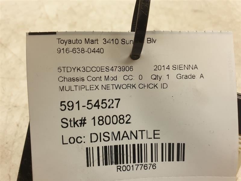 11-14 TOYOTA SIENNA MULTIPLEX NETWORK BODY CONTROL MODULE ECM ASSEMBLY