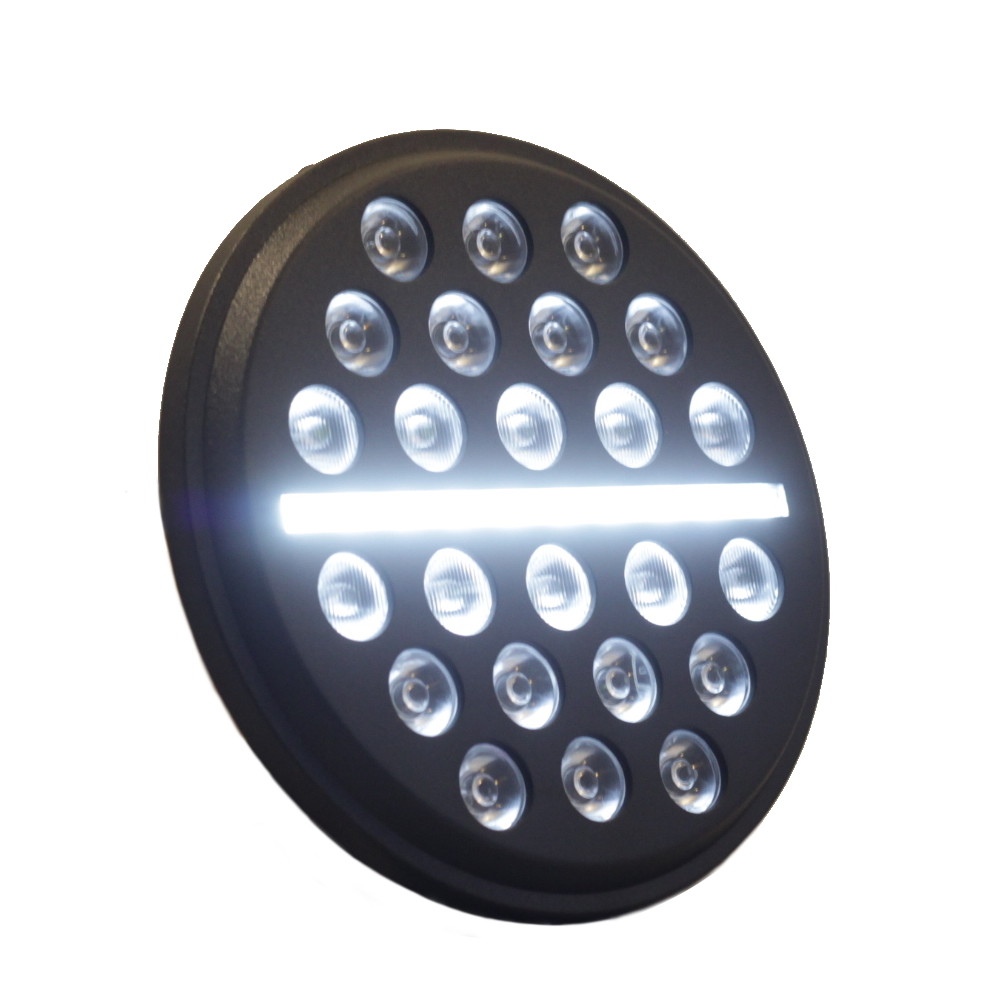 Eagle Lights 7" round SLIM LINE Multi LED Projection Headlight Black Harley HD