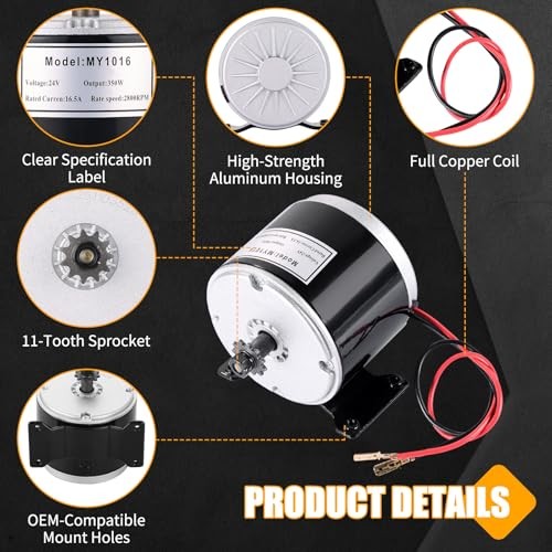 24V 350W Brushed Permanent Magnet DC Motor & PMA Generator, 3000RPM Dual