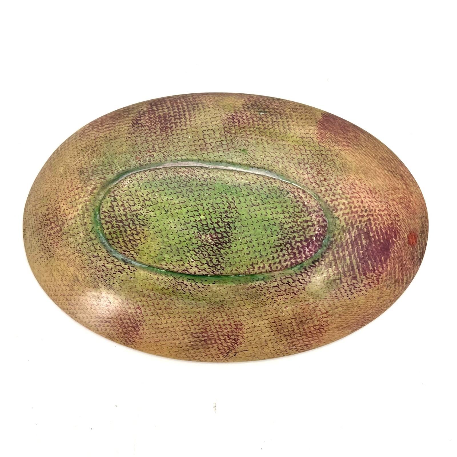 Zebra Oval Trinket Dish Hand Carved Painted Wood Africa Safari Theme Home Decor