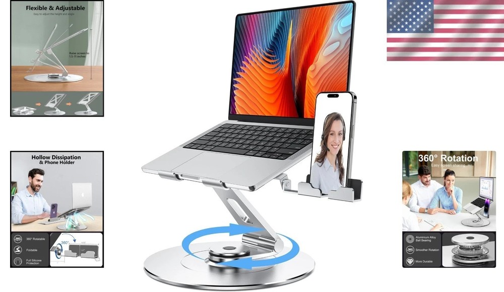 Adjustable Laptop Stand with Phone Holder