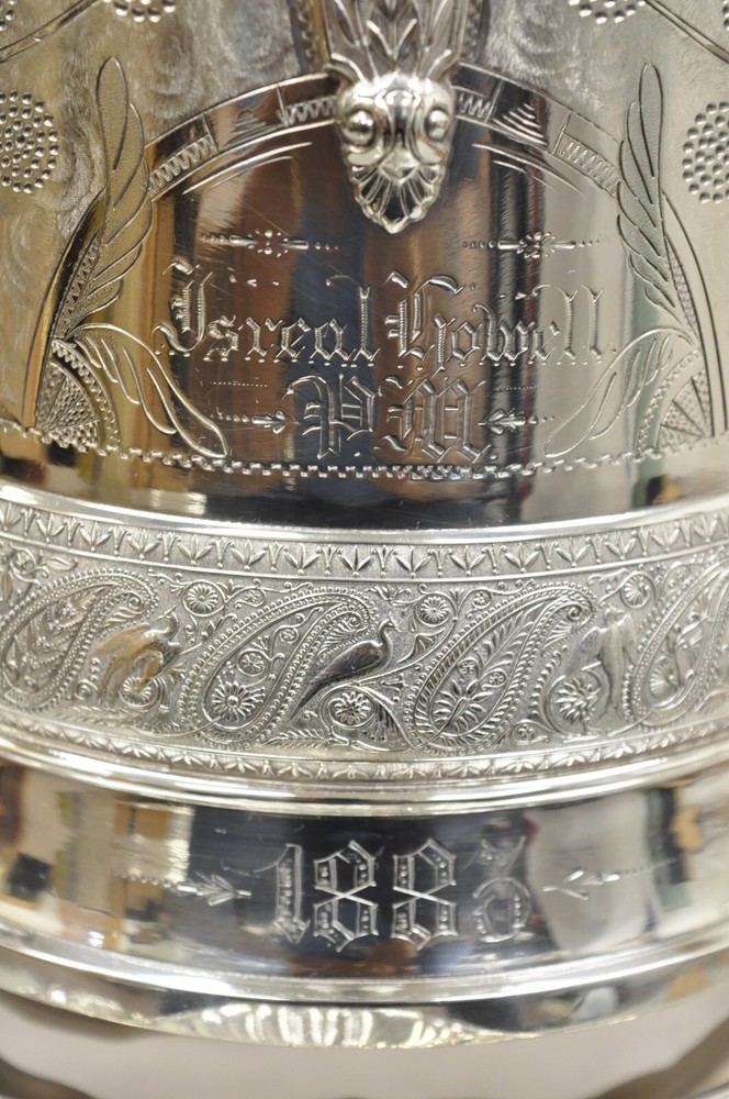 Antique Reed & Barton Victorian Silver Plated Tilting Ice Water Pitcher Set