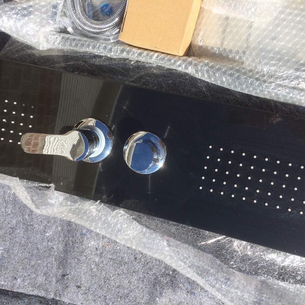 56" black shower panel spa