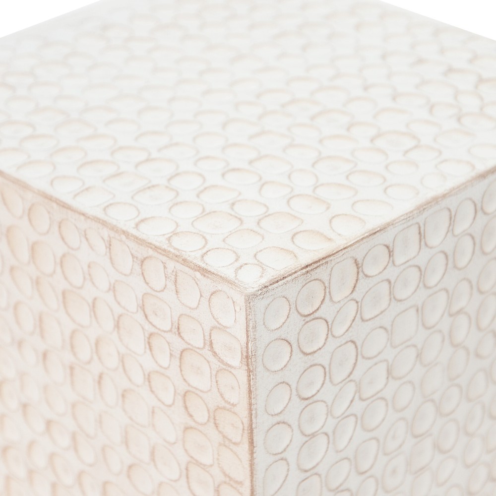 Modern Fluted Cube Side Table 15" MGO Coffee Table, Antique Brown