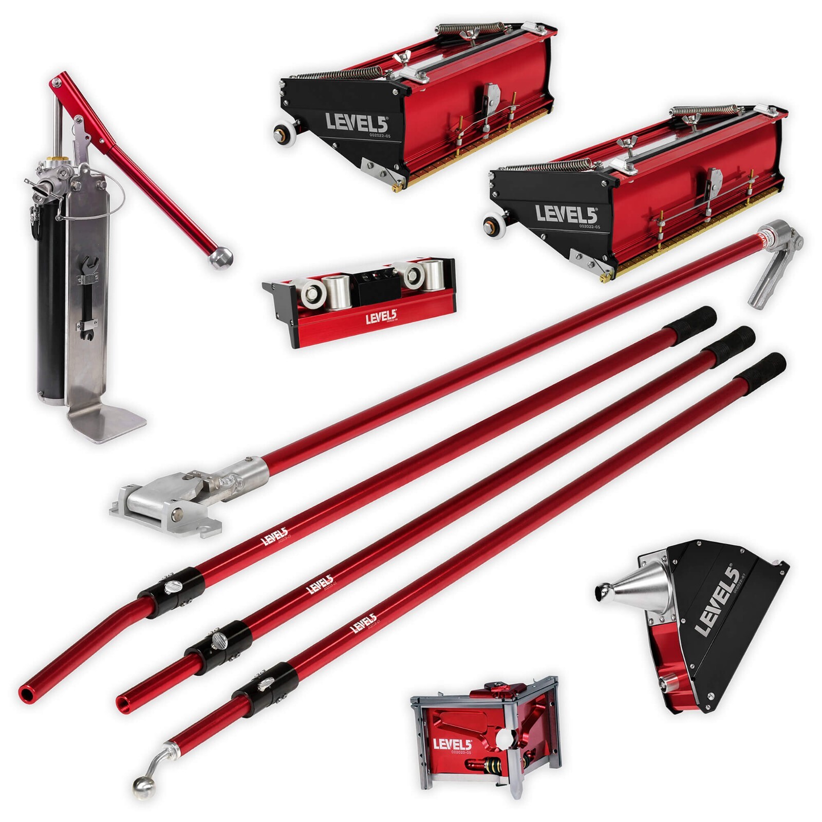 LEVEL5 Drywall Tools 10" & 12" Flat Boxes, Corner Roller w/ Handles | 4-602