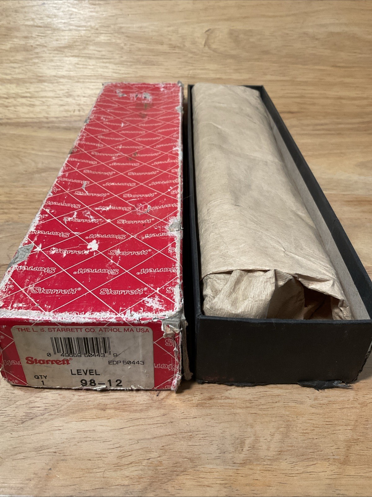 Vintage Starrett No. 98-12 Precision Machinist's Level With Original Box USA 12"