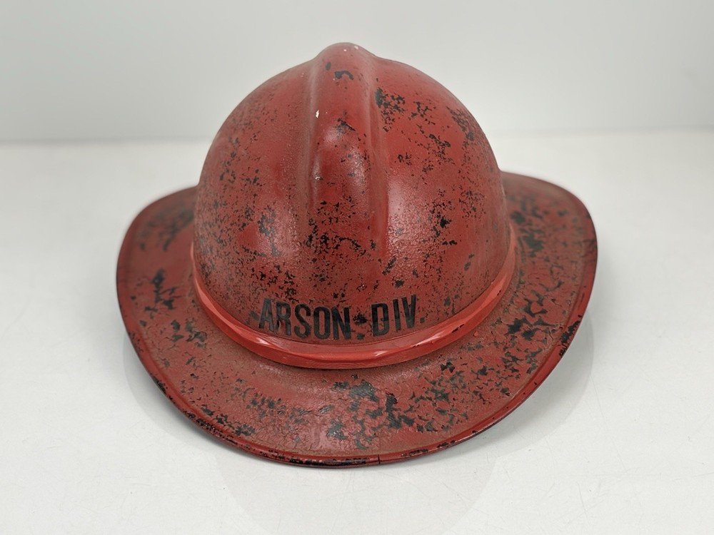 Vintage Firefighter Helmet – ARSON DIVISION – Composite Shell – Mid-Century